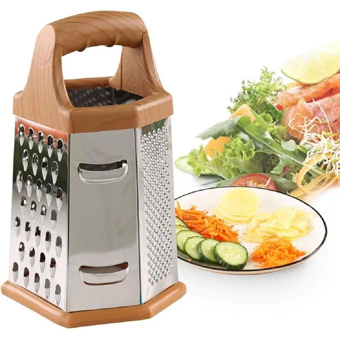 Grater Slicer 6-Sided Stainless Steel Grater With Coarse, Fine, Slicing, Suitable For Ginger, Lemon, Butter, Vegetables,